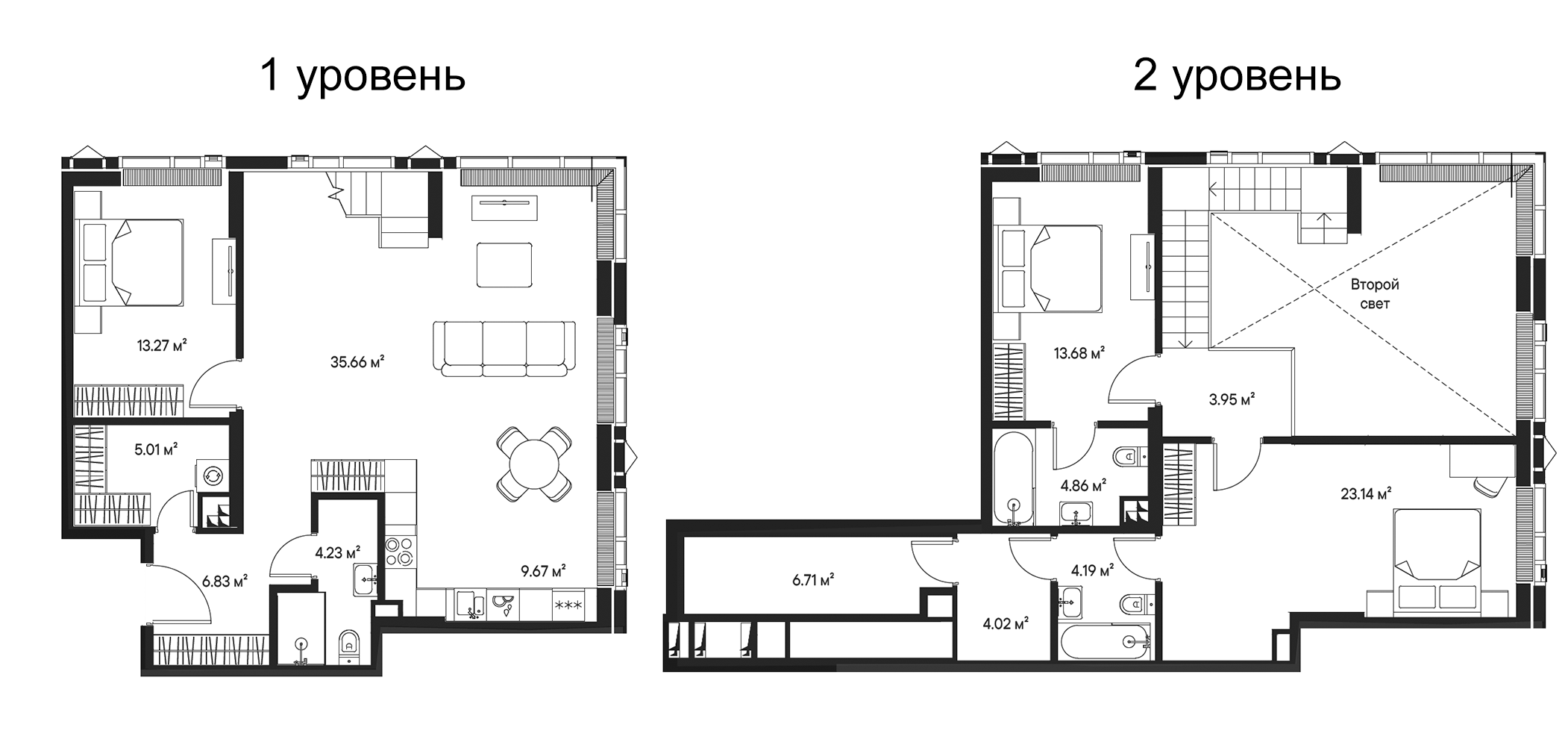 4+ комнаты, 135.25 м², 46/47 этаж, ЖК «Джойс»