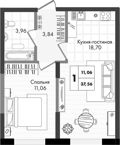 2-комн. Зеленая территория
