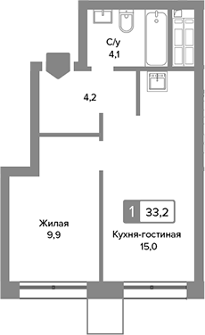 2-комн. Сити квартал Отрада