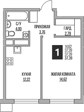 2-комн. Гранель Притяжение Сити