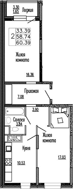 2-комн. Клевер
