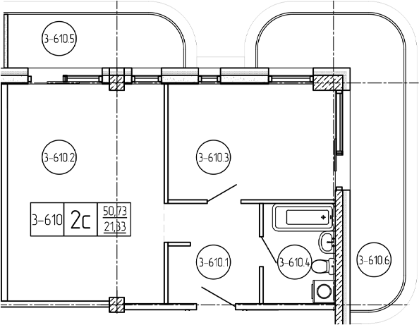 Квартира квартира, 50.73 м² в ЖК Лучи — фото 2