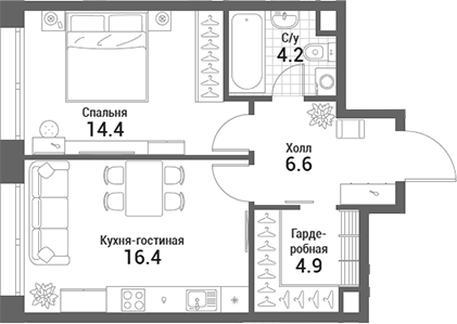 2-комн. Нагатино Ай-Лэнд