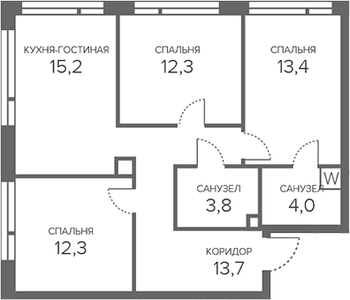 4-комн. Champine