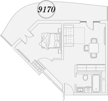 1-комн., 64.7 м², 9/9 этаж, ЖК «ГК Сан Гарден Хотел&СПА»