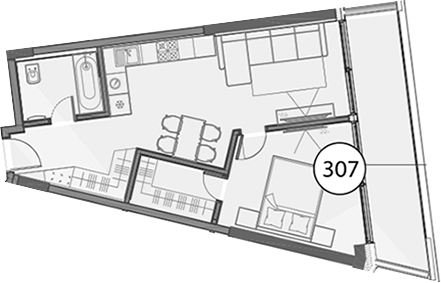 Продается 1-комн. квартира, 57.4 м²