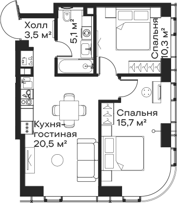 3-комн. Сити Бэй