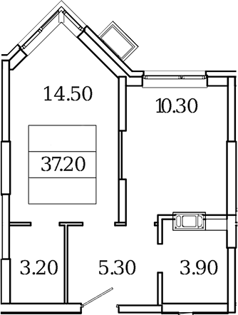 1-комн., 37.2 м², 14/20 этаж, ЖК «Видный Берег 2.0»