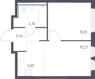 2-комн., 32.91 м², 17/17 этаж, ЖК «Пригород Лесное»