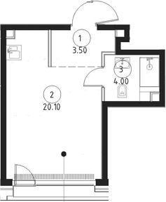 Студия, 27.6 м², 3/18 этаж, ЖК «СЕТ»