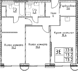 3-комн. Наметкин Тауэр