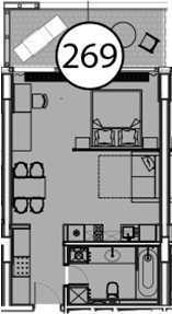 Студия, 54.9 м², 7/9 этаж, ЖК «Гостиничный комплекс Поляна Пик»