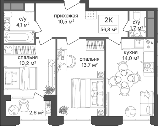 2-комн. Гостиничный комплекс Варшавские ворота