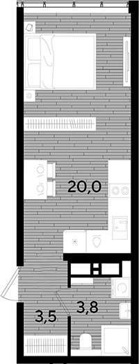 Студия квартира, 27.3 м² в ЖК DОГМА ПАРК — фото 2