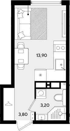 Студия квартира, 20.9 м² в ЖК Порто-Ново — фото 2