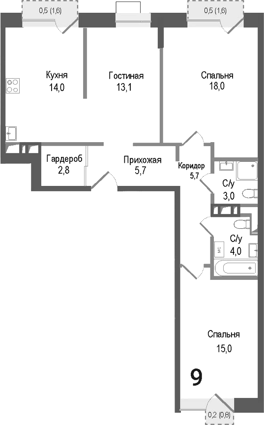 3-комн. Киноквартал