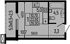 Студия квартира, 23.5 м² в ЖК Звезды — фото 2