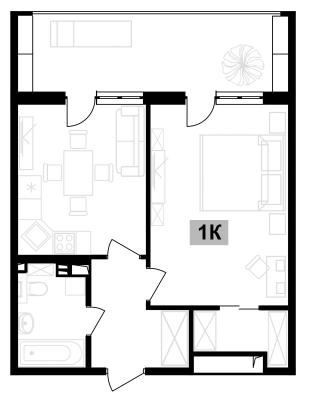 1-комн. квартира, 43.98 м² в ЖК Клубная резиденция Европа — фото 2