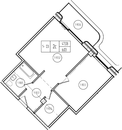 2-комн. квартира, 51.03 м² в ЖК Лучи — фото 2