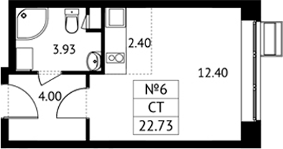 Студия, 22.73 м², 2/11 этаж, ЖК «Новотомилино»