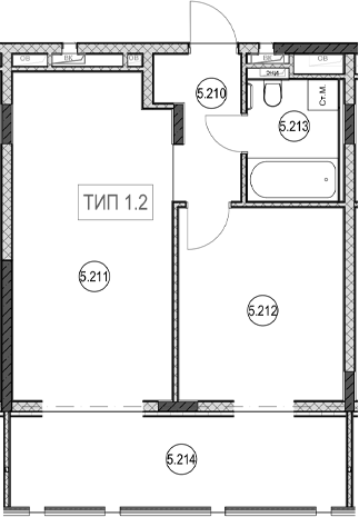 2-комн. квартира, 41.2 м² в ЖК ГК Сан Гарден Хотел&СПА — фото 2