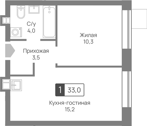 2-комн. Лесная Отрада