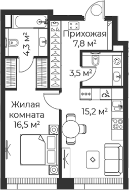 1-комн. Веер