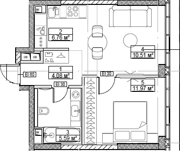 2-комн., 38.91 м², 28/49 этаж, ЖК «Сити Бэй»
