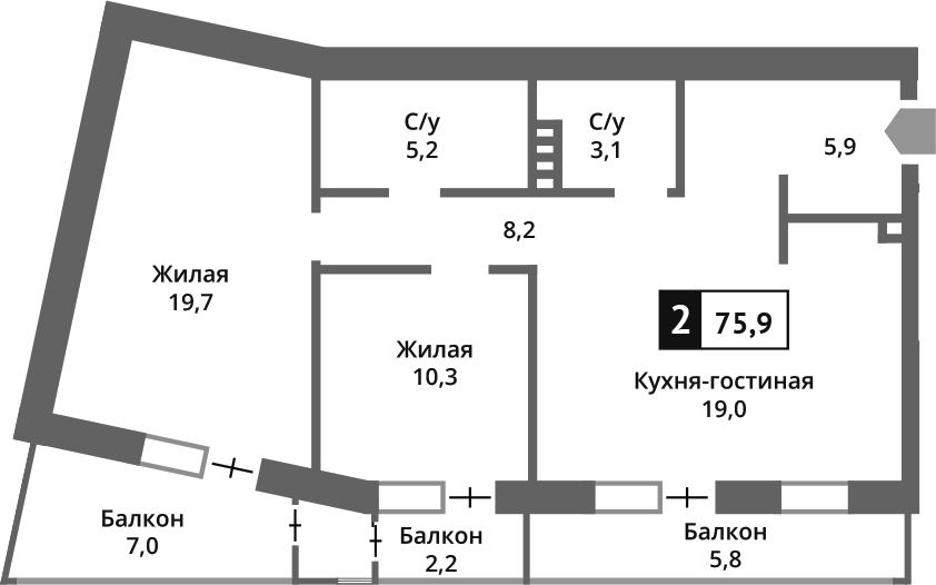 3-комн. Отрада на реке