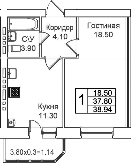 1-комн. Грэс