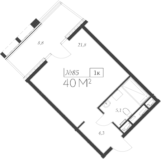 Студия квартира, 31.2 м² в ЖК Морелло — фото 2