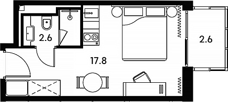 Студия, 20.4 м², 16/23 этаж, ЖК «Аквилон Сигнал»