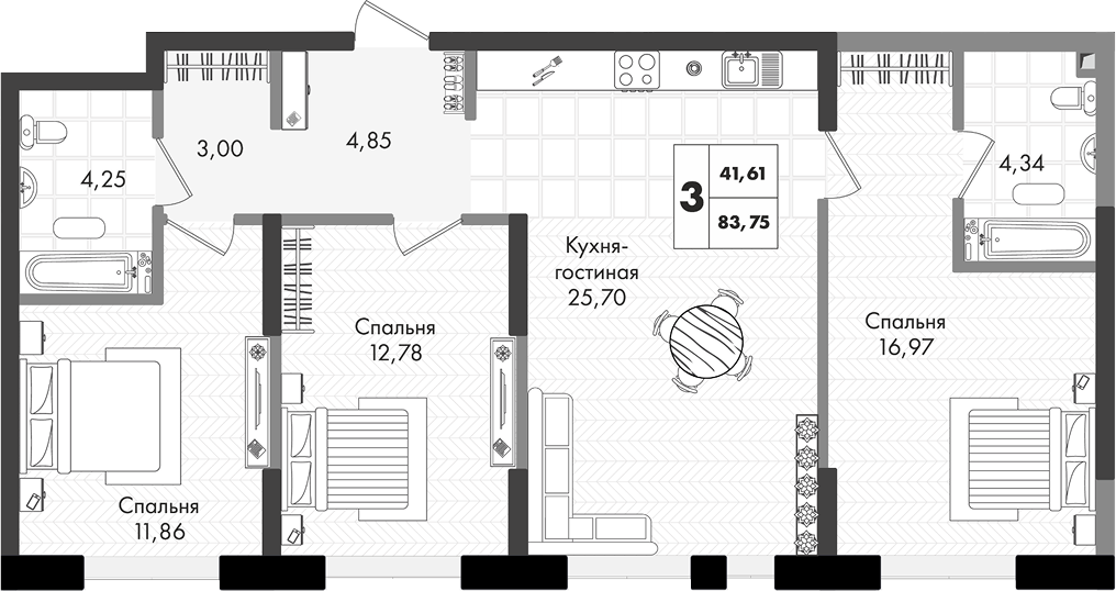 4-комн. Зеленая территория
