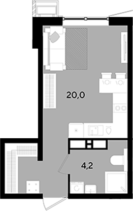 Студия квартира, 24.2 м² в ЖК Парк Победы — фото 2