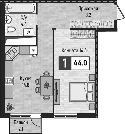 1-комн. Живописный