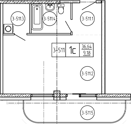 Продается 1-комн. квартира, 36.64 м²