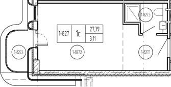 Студия квартира, 27.28 м² в ЖК Лучи — фото 2