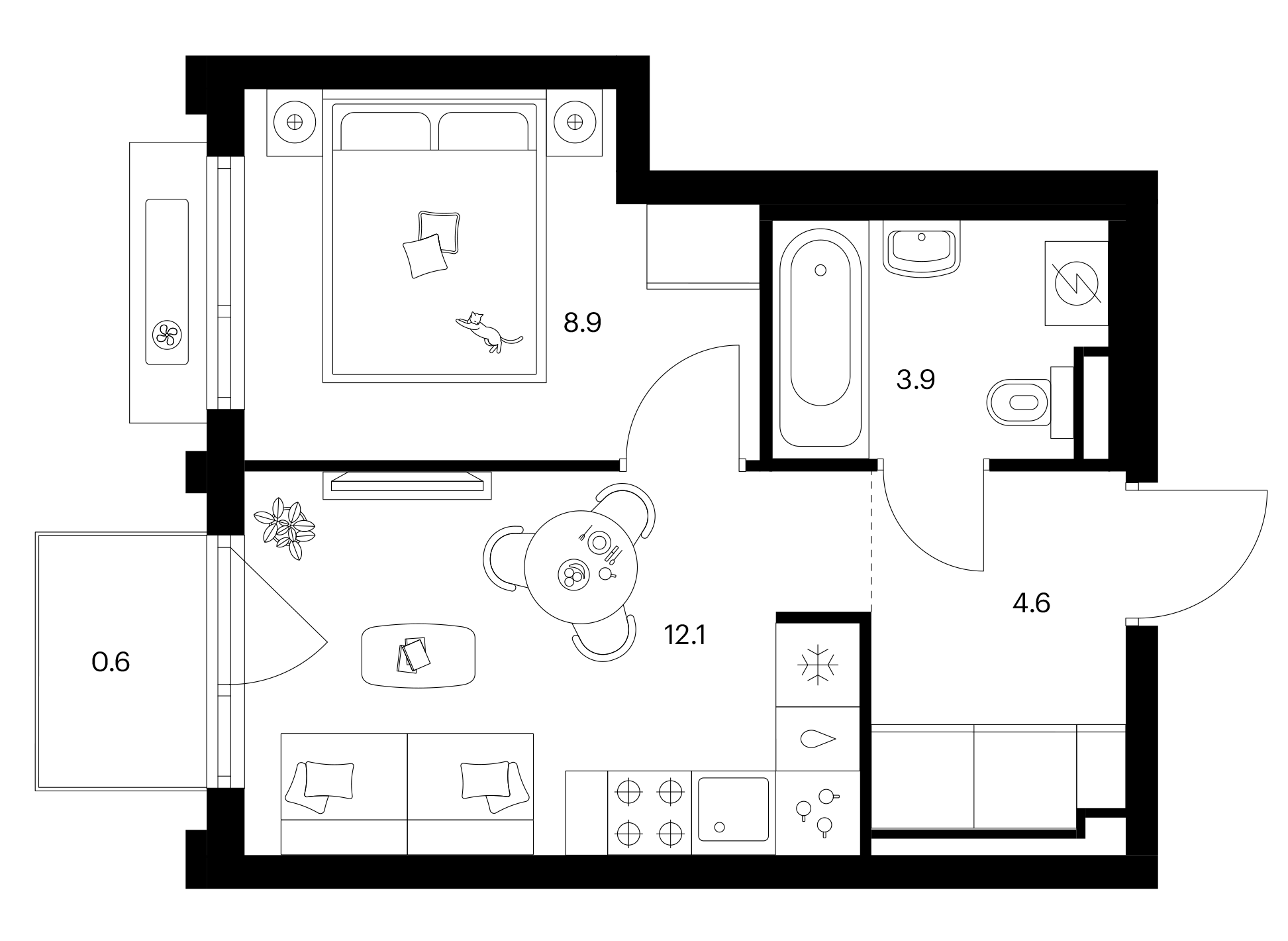 1-комн., 29.5 м², 5/25 этаж, ЖК «Белая Дача парк»