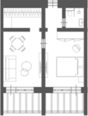 2-комн., 44.14 м², 14/15 этаж, ЖК «Alean Family VOLNA»