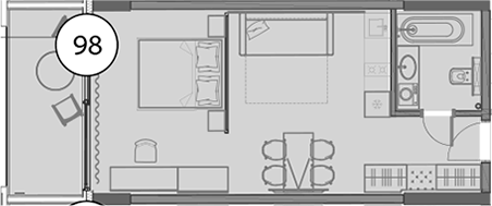 Студия, 47.5 м², 7/8 этаж, ЖК «Гостиничный комплекс Поляна Пик»