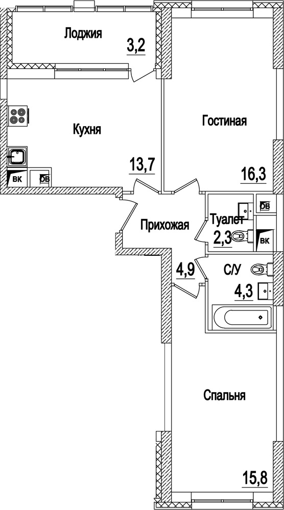 2-комн. Рассказово
