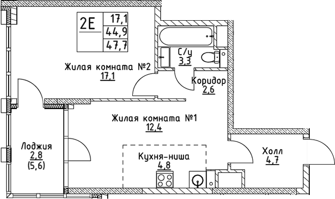 2-комн. ВЭРИ на Миклухо-Маклая