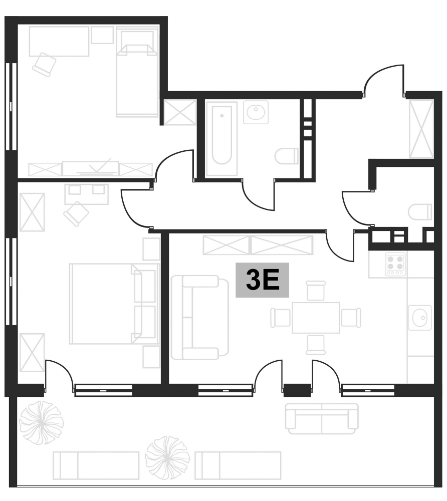 3-комн. квартира, 62.9 м² в ЖК Клубная резиденция Европа — фото 2