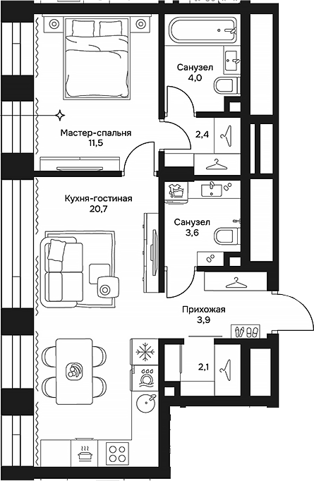2-комн. Дом 7 Даниловский