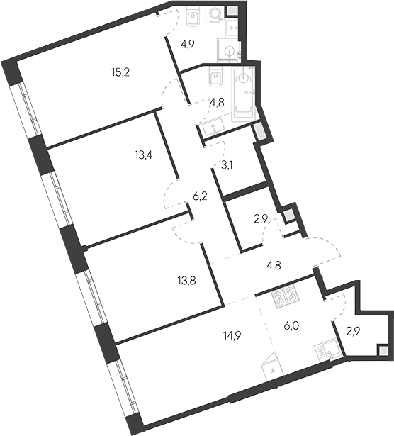 4+ комнаты, 92.9 м², 27/30 этаж, ЖК «Родина Переделкино»