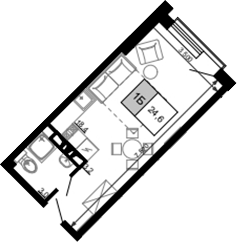 Продается 1-комн. квартира, 24.6 м²