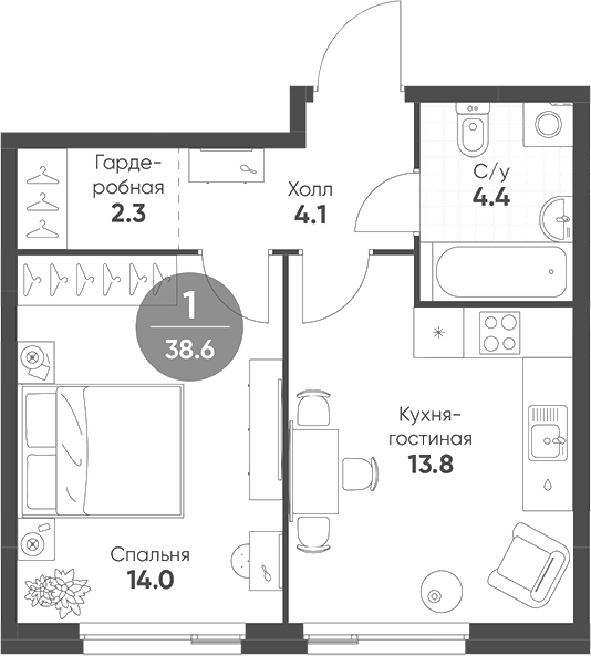 2-комн. Шагал