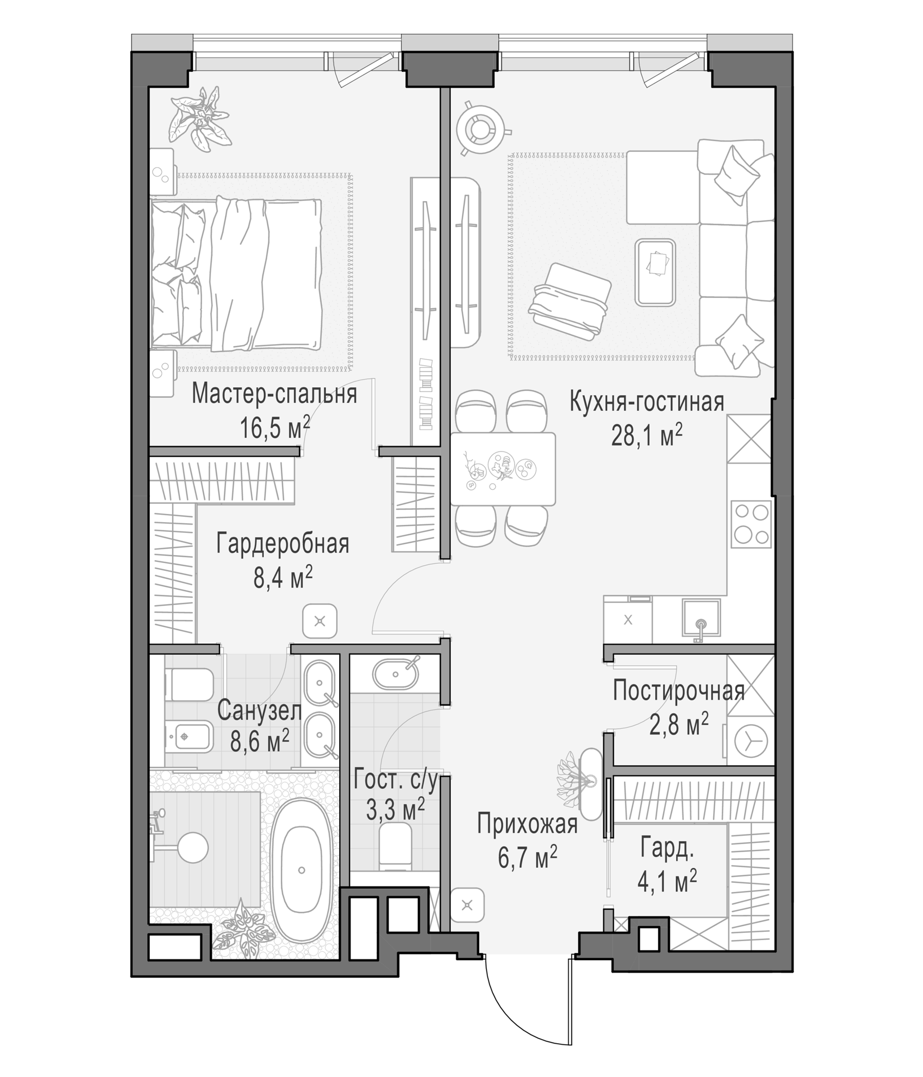2-комн. Дом Палашевский 11