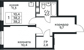 1-комн. Цветочные Поляны