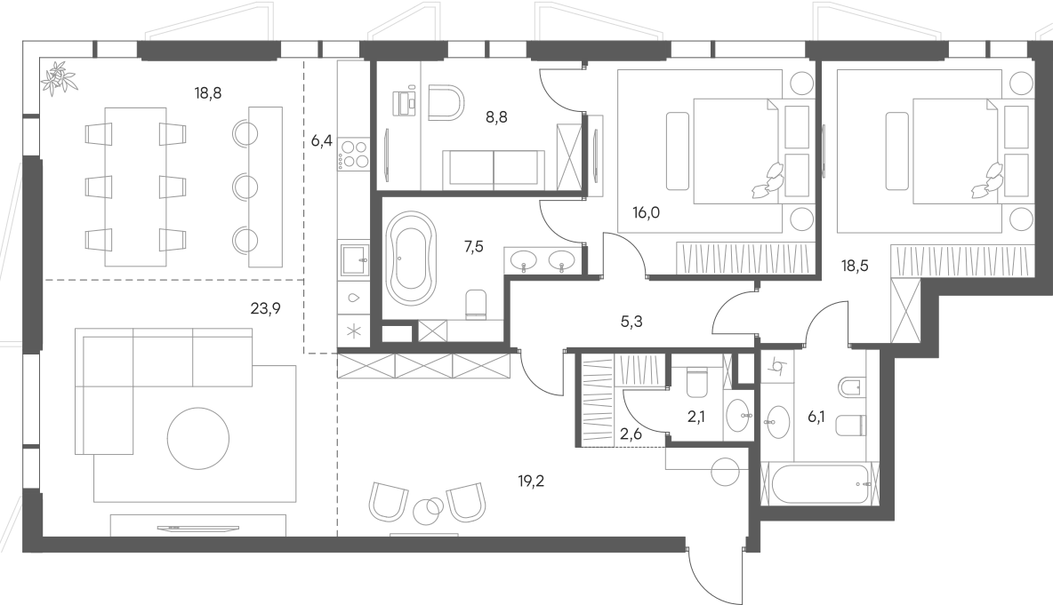 4-комн. Саввинская 17